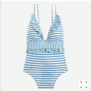 J. Crew ruffle plunging one-piece swimsuit